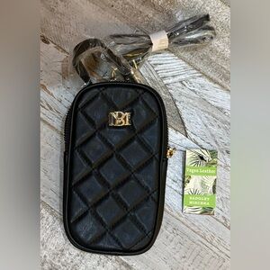 Badgley Mischka Black Quilted Vegan Leather Phone Case
